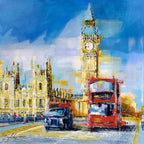 Summer In The City - Original - SOLD by artist Simon Wright - Wyecliffe Galleries