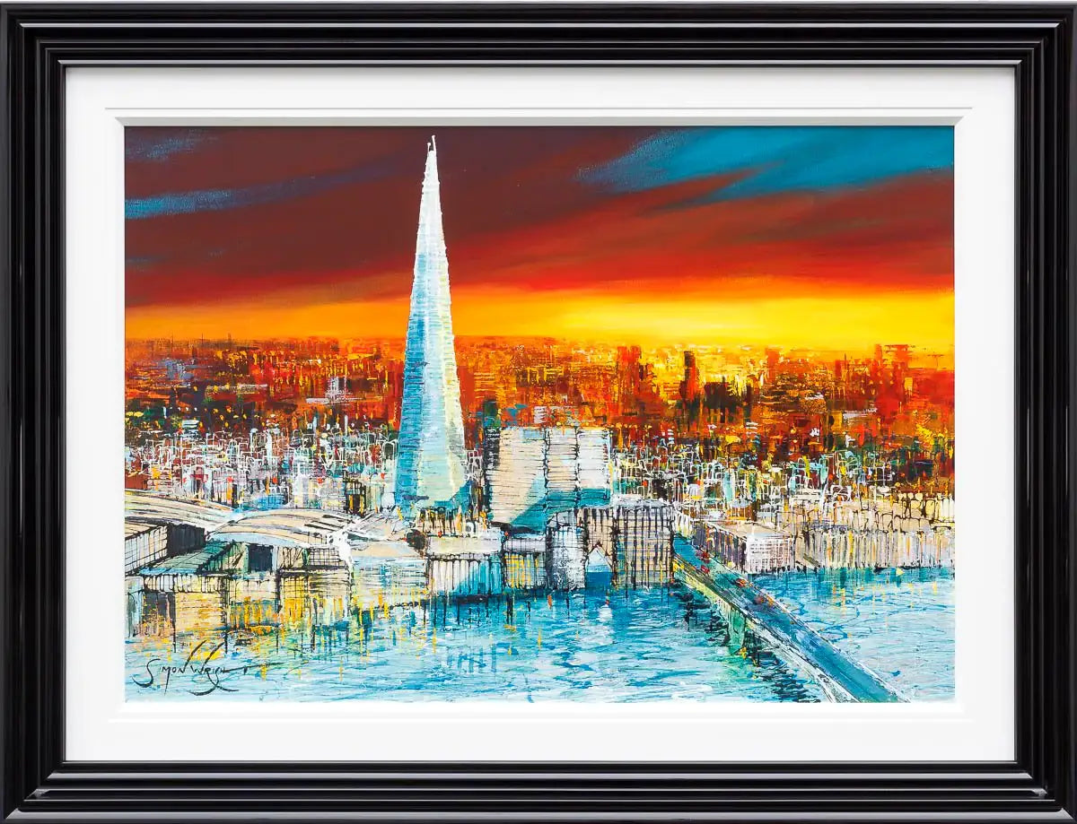 Sundown Along The Southbank - Original - SOLD by artist Simon Wright - Wyecliffe Galleries