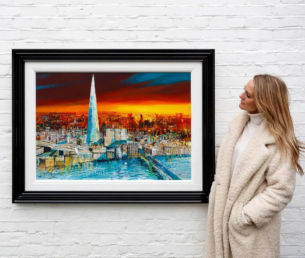 Sundown Along The Southbank - Original - SOLD by artist Simon Wright - Wyecliffe Galleries