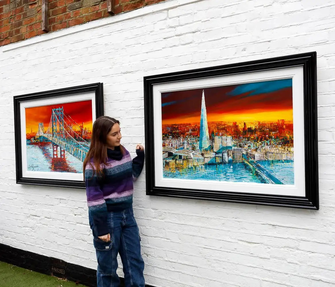 Sundown Along The Southbank - Original - SOLD by artist Simon Wright - Wyecliffe Galleries