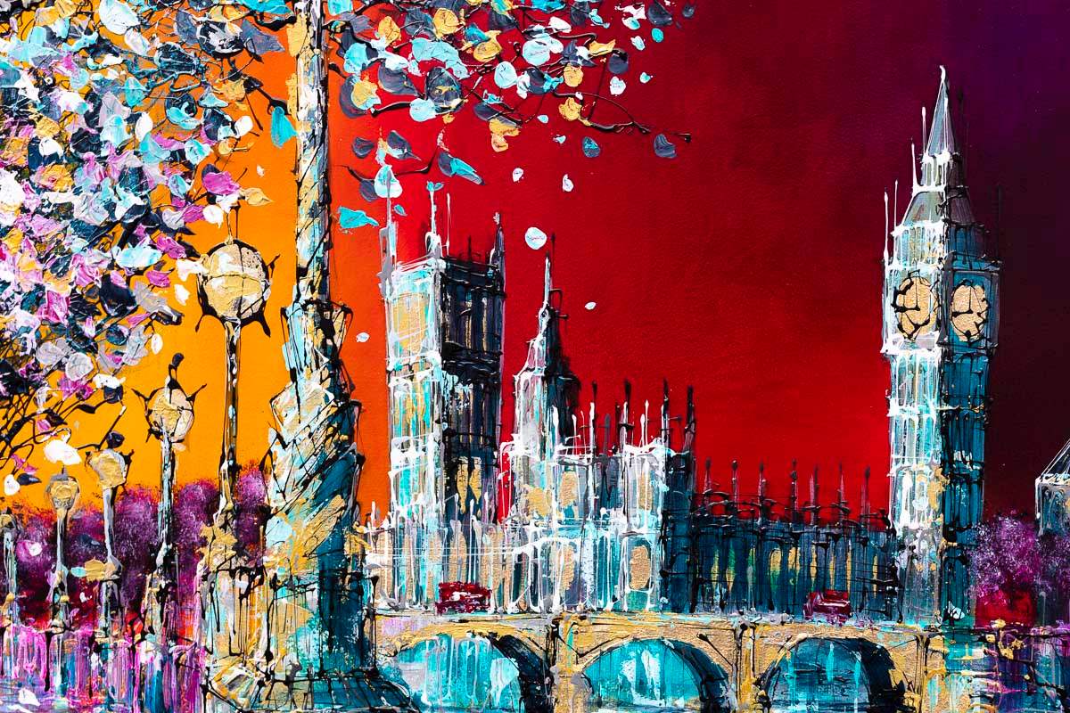 Sunrise On The Thames - Original - SOLD by artist Simon Wright - Wyecliffe Galleries