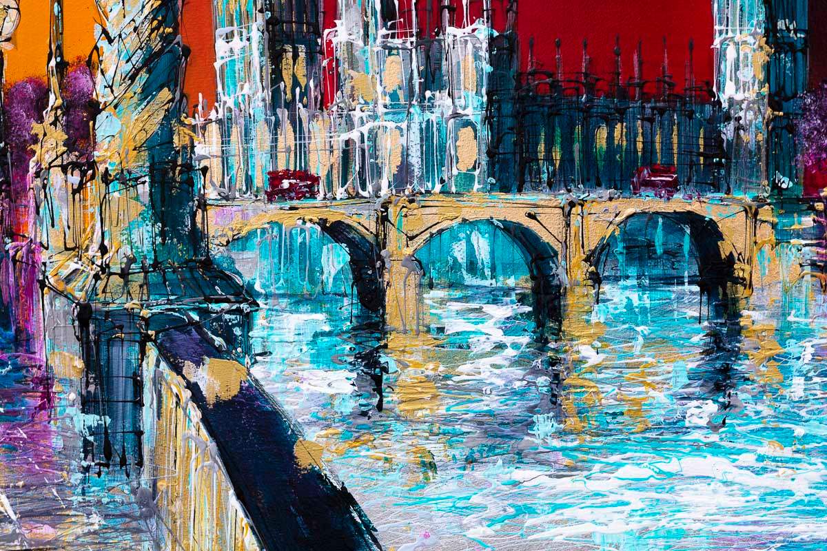 Sunrise On The Thames - Original - SOLD by artist Simon Wright - Wyecliffe Galleries