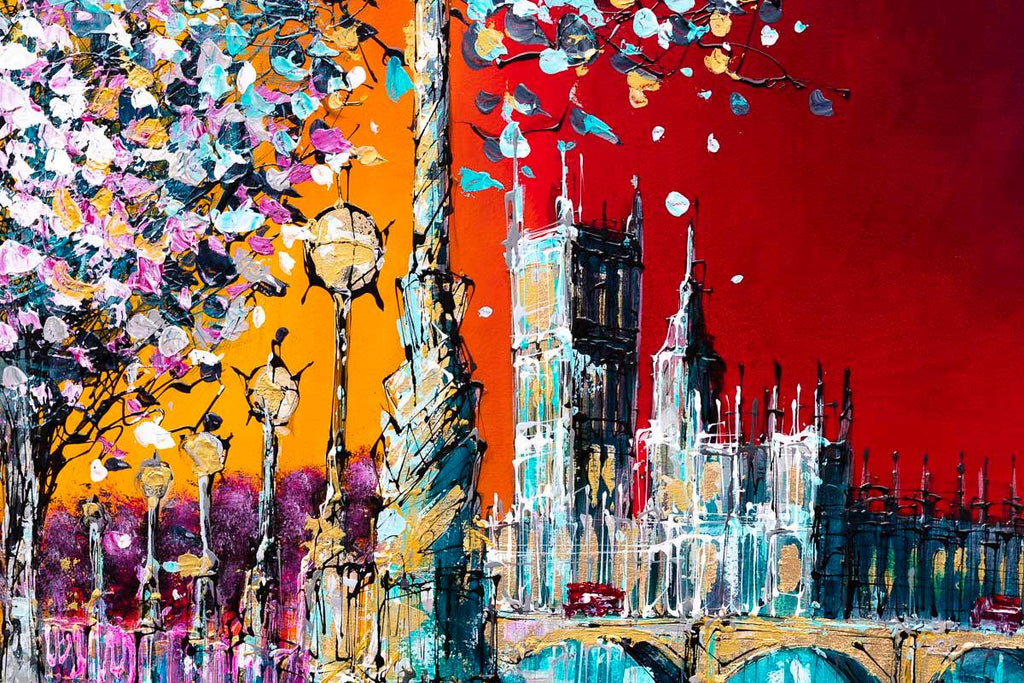 Sunrise On The Thames - Original - SOLD by artist Simon Wright - Wyecliffe Galleries