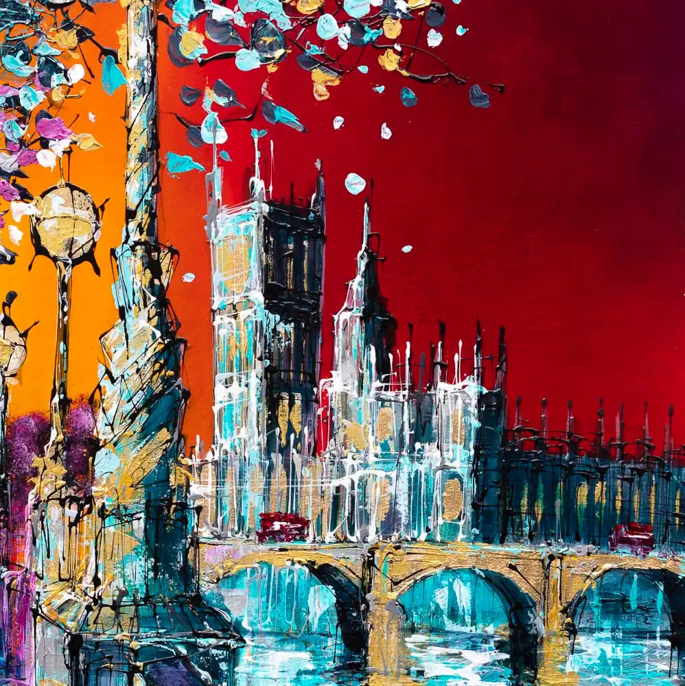 Sunrise On The Thames - Original - SOLD by artist Simon Wright - Wyecliffe Galleries