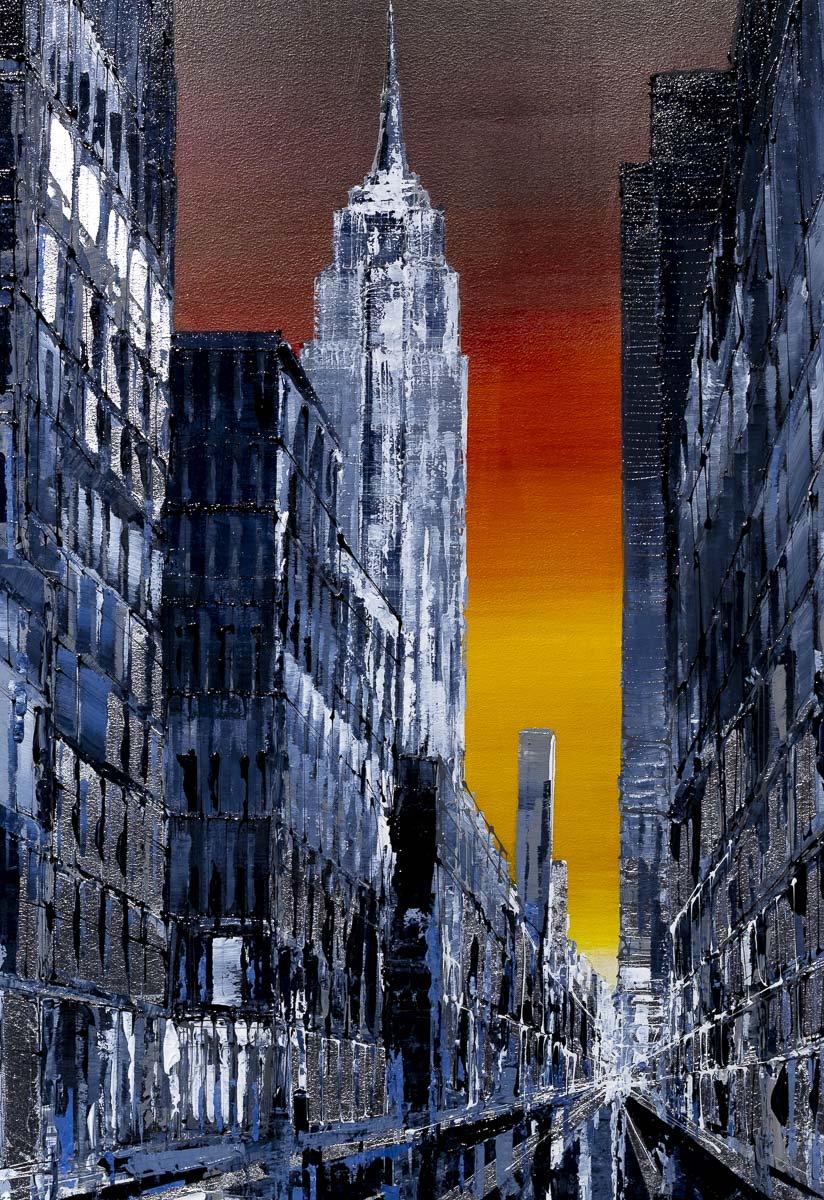 Sunset City Simon Wright Framed