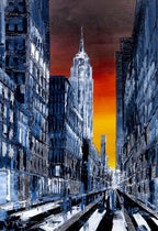 Sunset City - Original - SOLD by artist Simon Wright - Wyecliffe Galleries