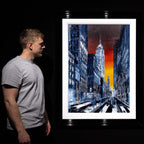 Sunset City - Original - SOLD by artist Simon Wright - Wyecliffe Galleries