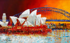 Sunset In Sydney - Original - SOLD by artist Simon Wright - Wyecliffe Galleries