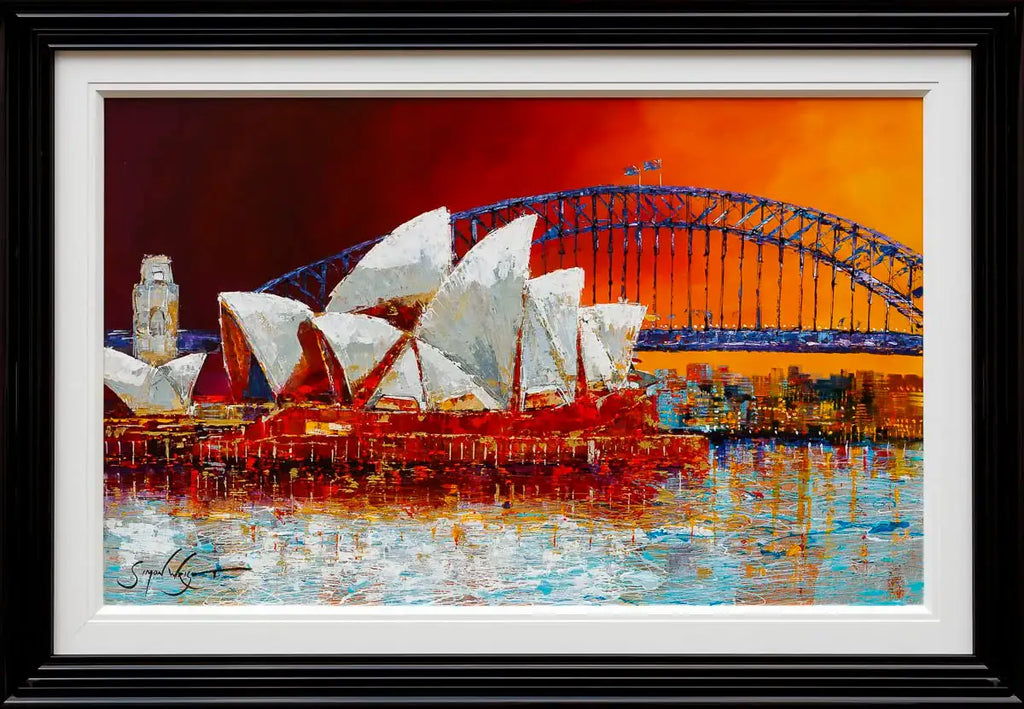 Sunset In Sydney - Original - SOLD by artist Simon Wright - Wyecliffe Galleries
