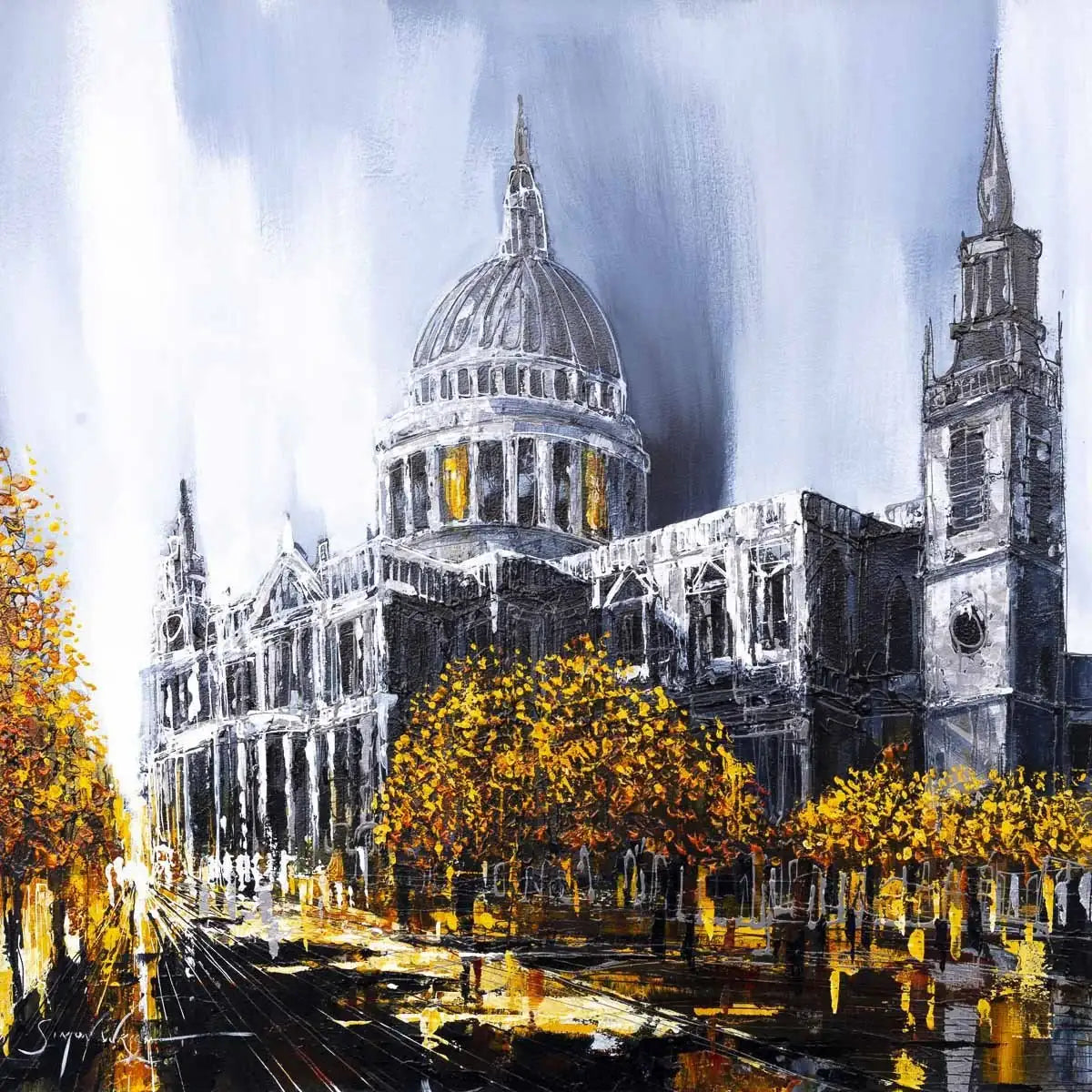 Sunset Over St Pauls - Original - SOLD by artist Simon Wright - Wyecliffe Galleries