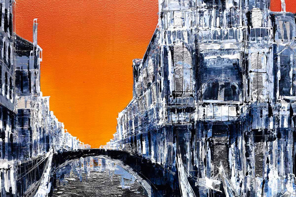 Sunset Over the Canal - Original by artist Simon Wright - Wyecliffe Galleries