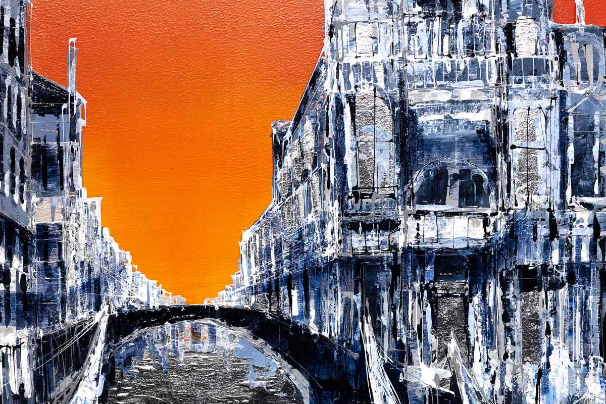 Sunset Over the Canal - Original by artist Simon Wright - Wyecliffe Galleries