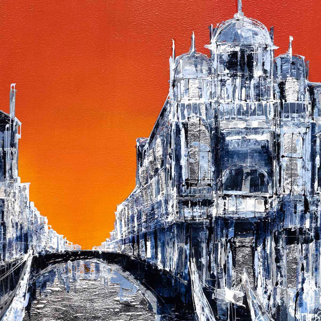 Sunset Over the Canal - Original by artist Simon Wright - Wyecliffe Galleries