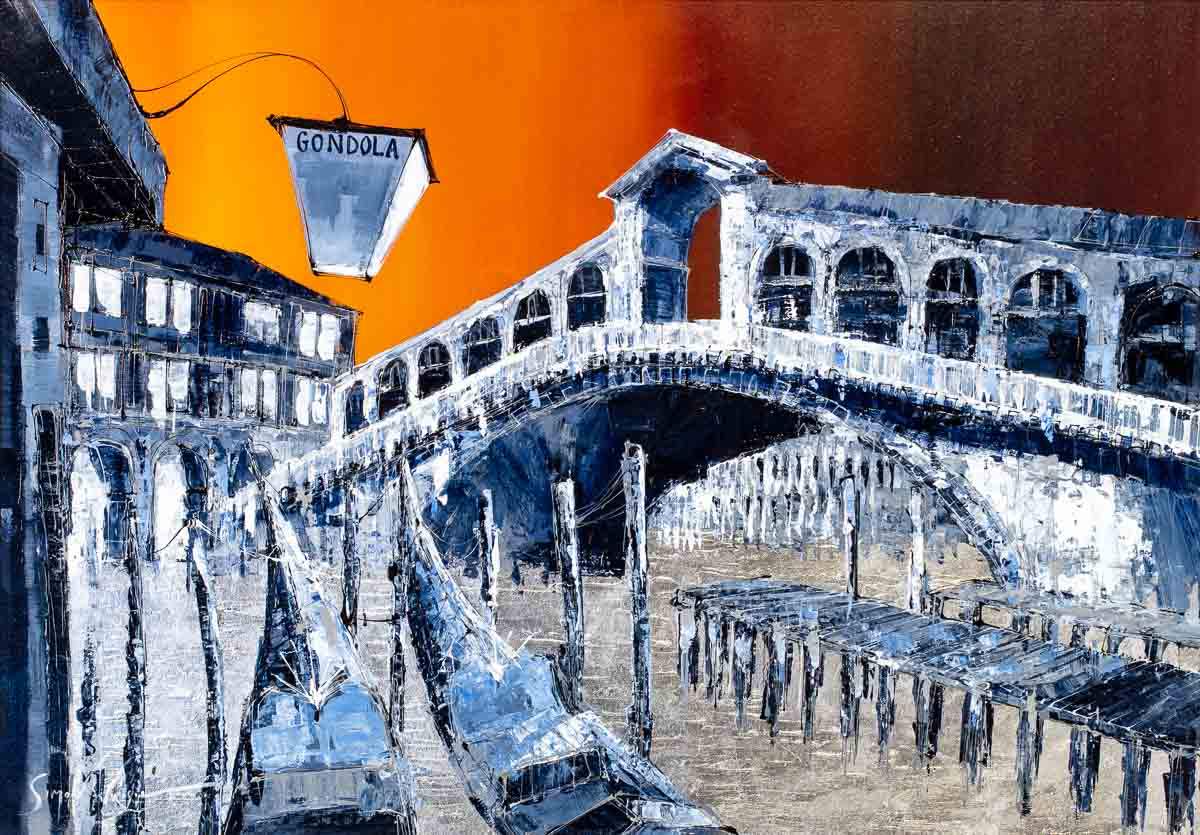 Sunset Over Venice - Original by artist Simon Wright - Wyecliffe Galleries