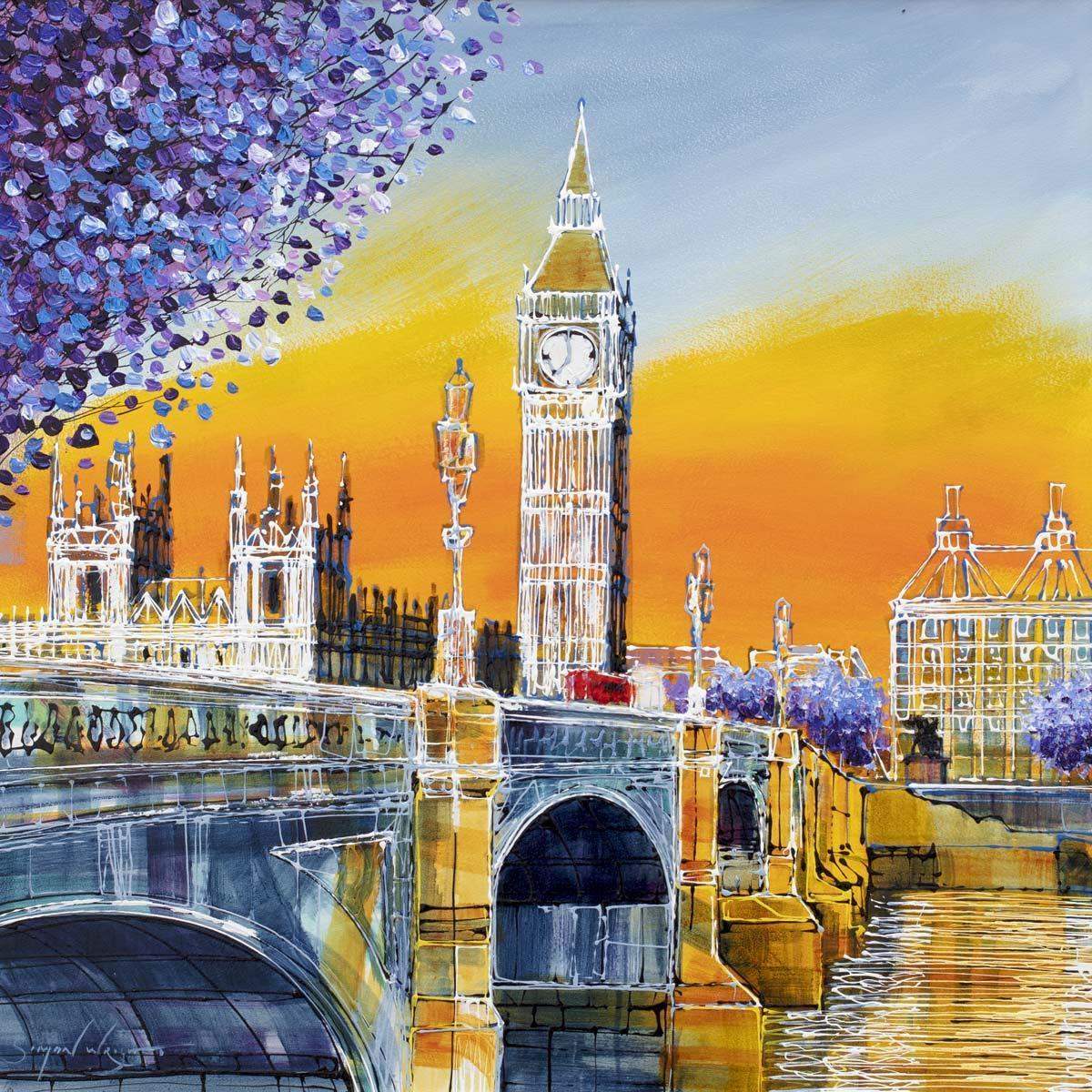 Sunset skies - Original - SOLD by artist Simon Wright - Wyecliffe Galleries