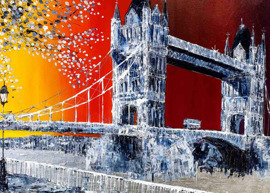 Sunsets Over Tower Bridge - Original - SOLD by artist Simon Wright - Wyecliffe Galleries