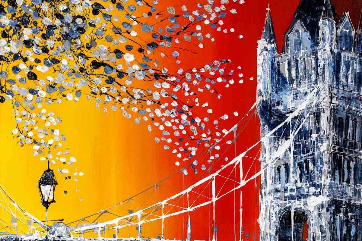 Sunsets Over Tower Bridge - Original - SOLD by artist Simon Wright - Wyecliffe Galleries