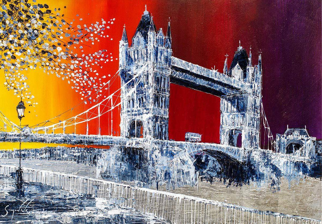 Sunsets Over Tower Bridge - Original - SOLD by artist Simon Wright - Wyecliffe Galleries