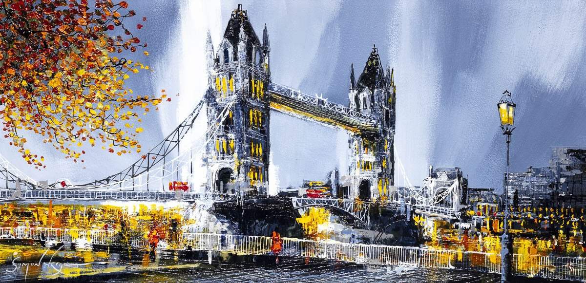 The Bridge at Night - Original - SOLD by artist Simon Wright - Wyecliffe Galleries