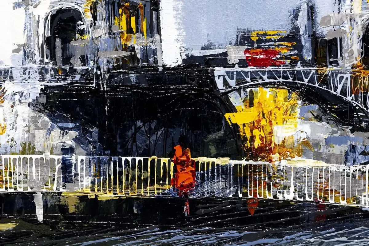 The Bridge at Night - Original - SOLD by artist Simon Wright - Wyecliffe Galleries