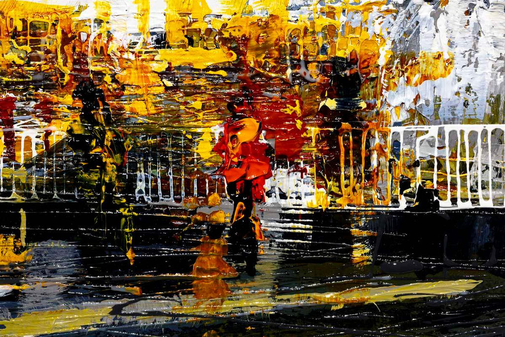 The Bridge at Night - Original - SOLD by artist Simon Wright - Wyecliffe Galleries