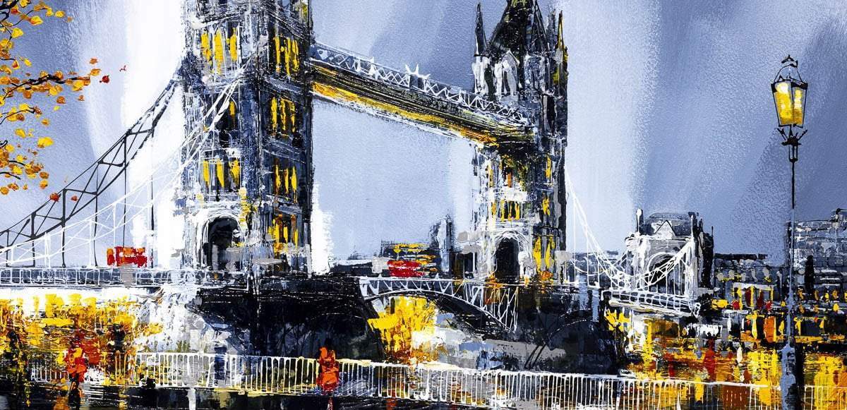 The Bridge at Night - Original - SOLD by artist Simon Wright - Wyecliffe Galleries