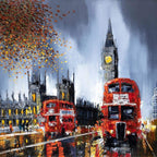 The City At Night - Original - SOLD by artist Simon Wright - Wyecliffe Galleries