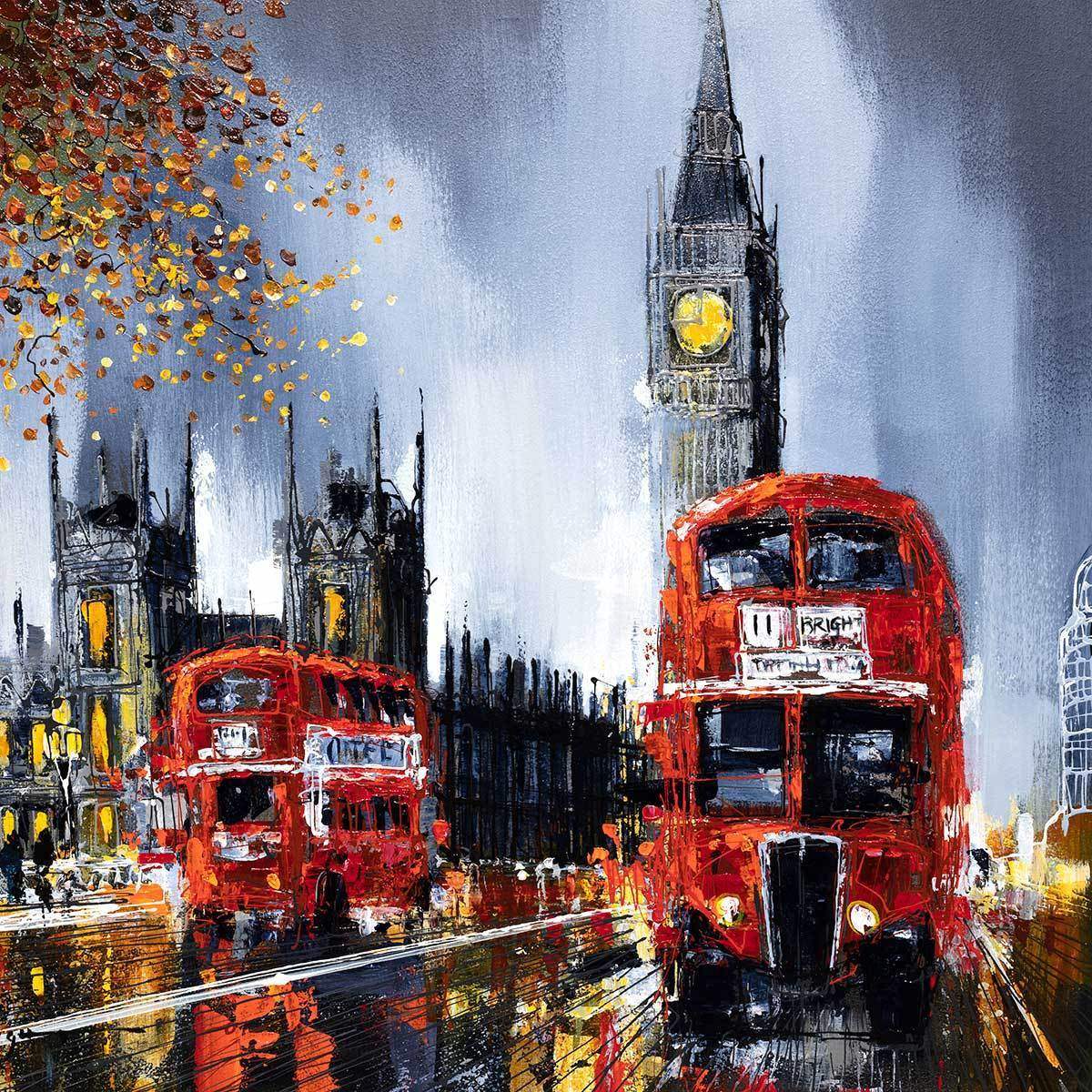 The City At Night - Original - SOLD by artist Simon Wright - Wyecliffe Galleries