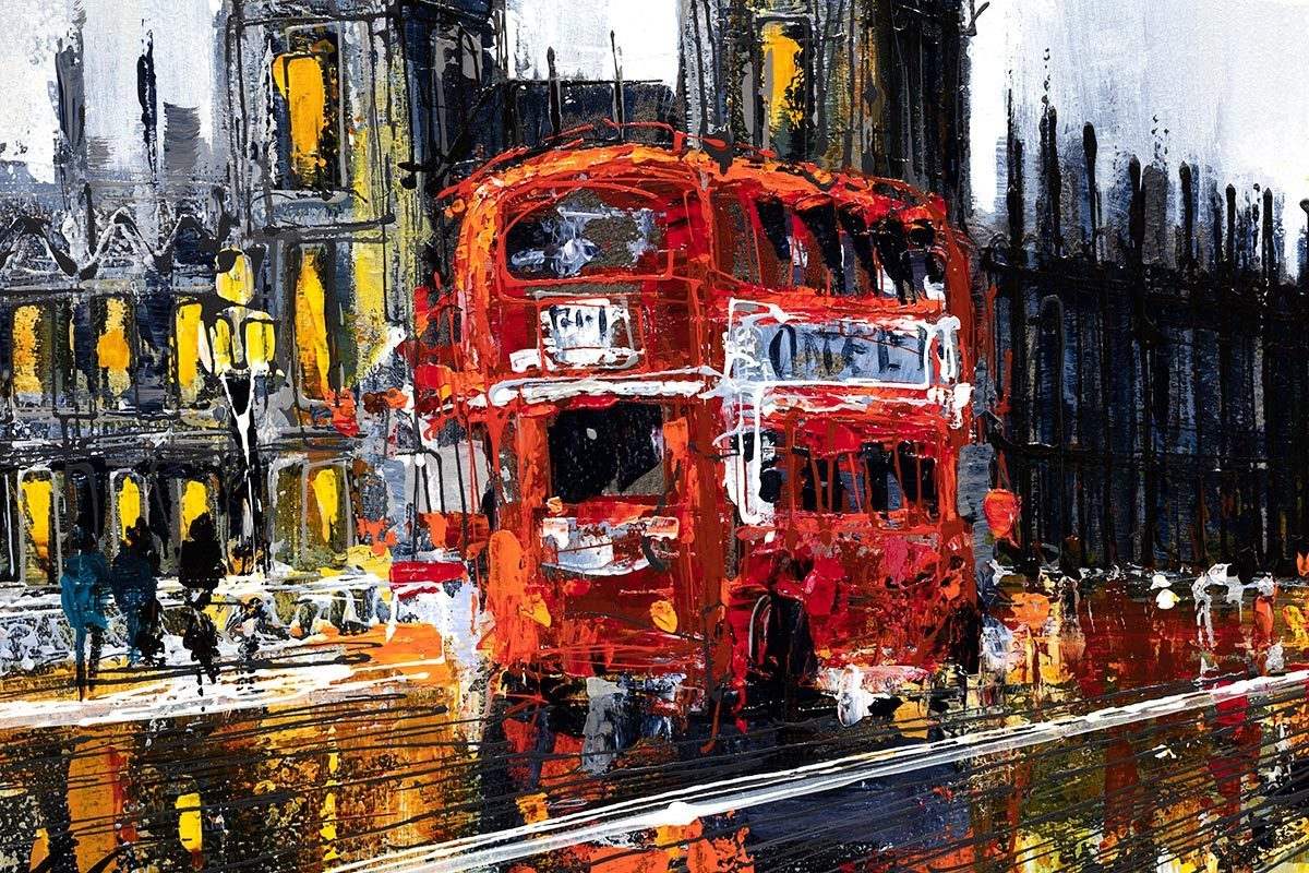The City At Night - Original - SOLD by artist Simon Wright - Wyecliffe Galleries