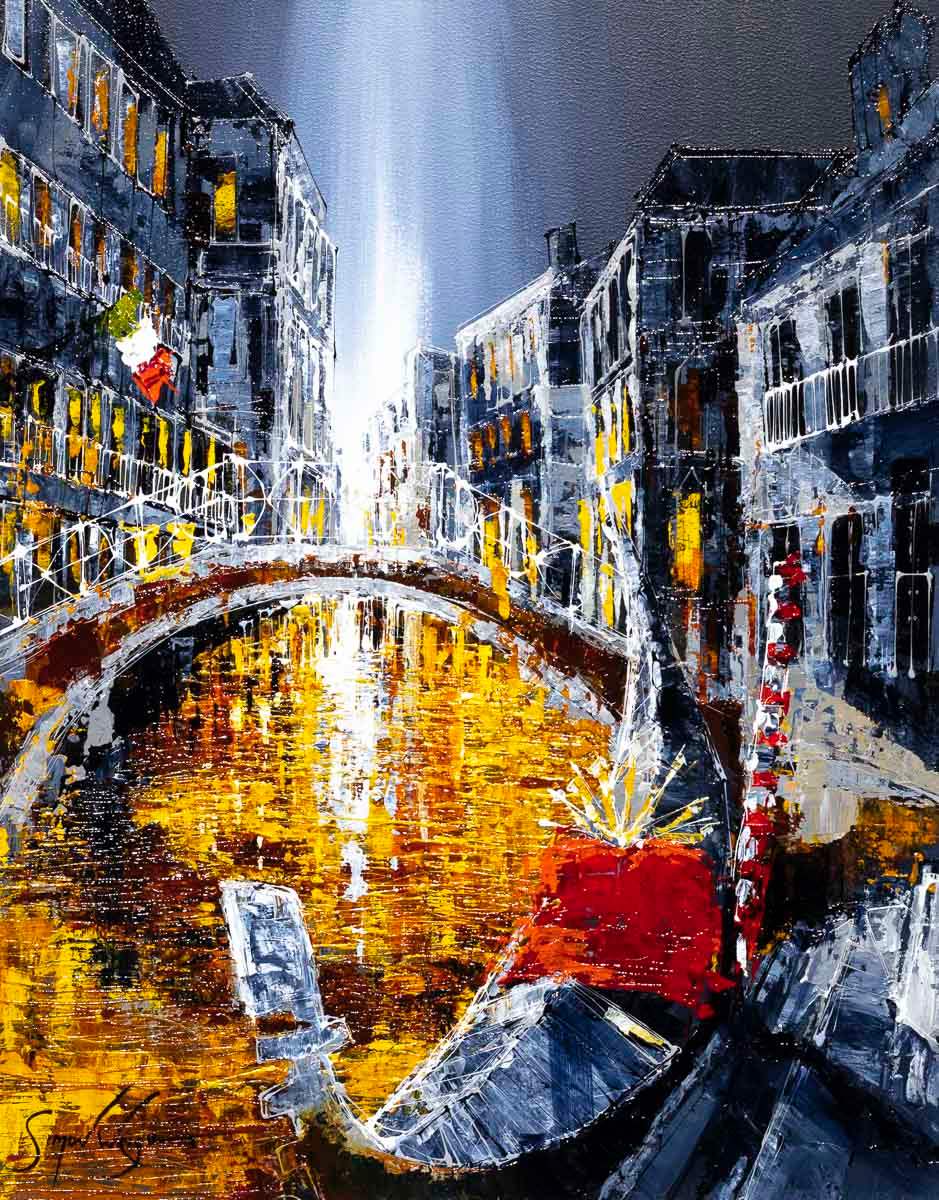 The Floating City - Original - SOLD by artist Simon Wright - Wyecliffe Galleries