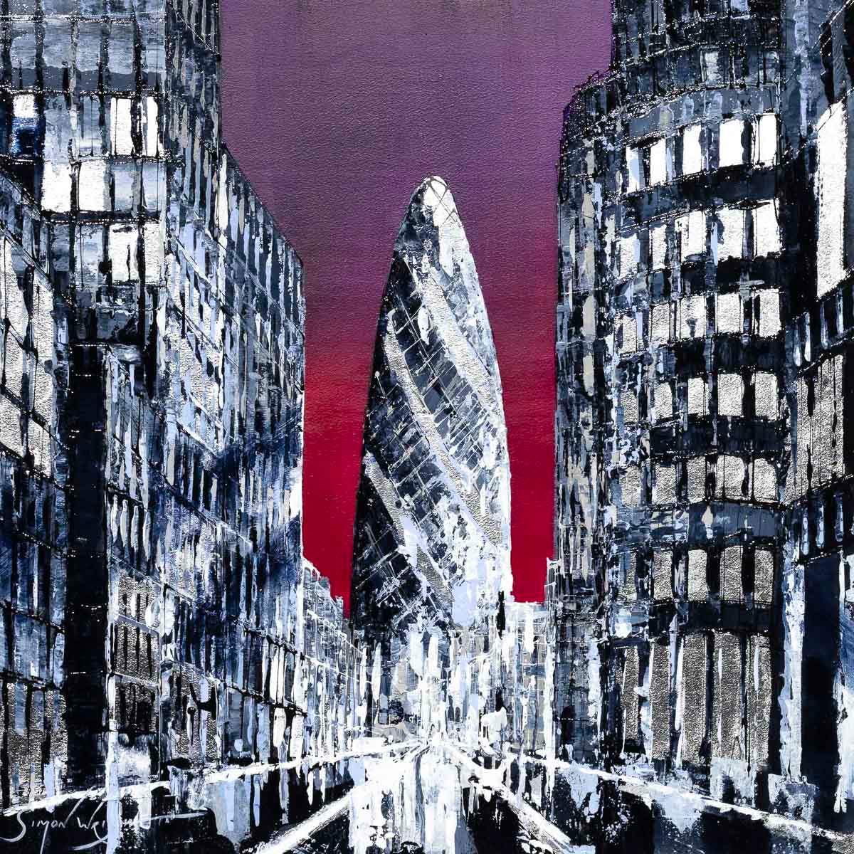 The Gherkin - Original - SOLD by artist Simon Wright - Wyecliffe Galleries
