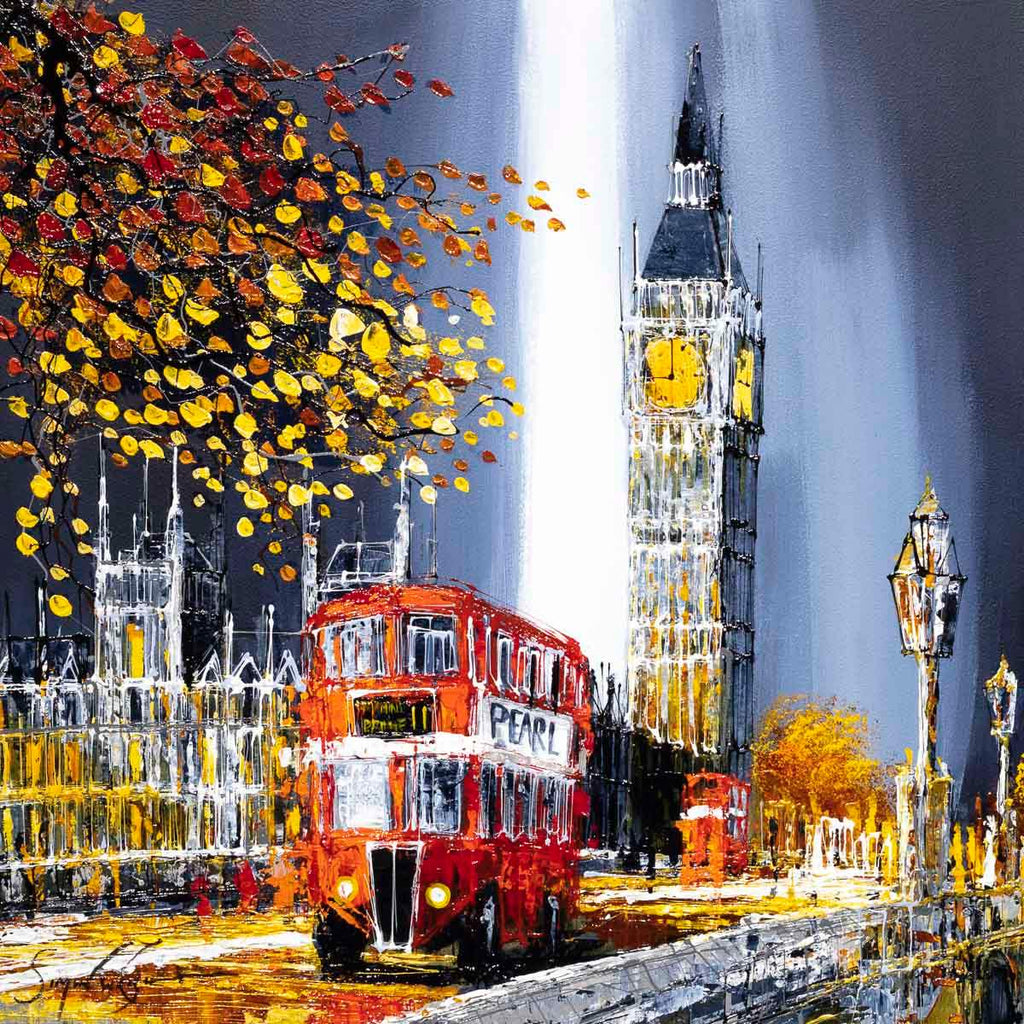 The Glow of Big Ben - Original - SOLD by artist Simon Wright - Wyecliffe Galleries