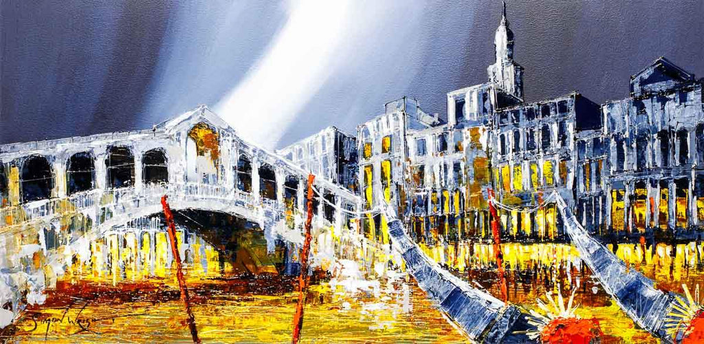 The Glow of Venice - Original - SOLD by artist Simon Wright - Wyecliffe Galleries