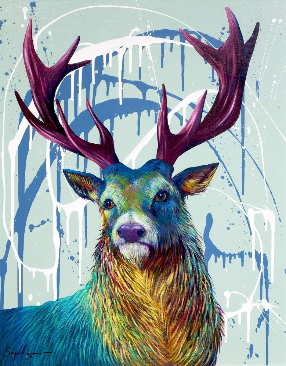 The Hart Of The Forest - SOLD by artist Simon Wright - Wyecliffe Galleries