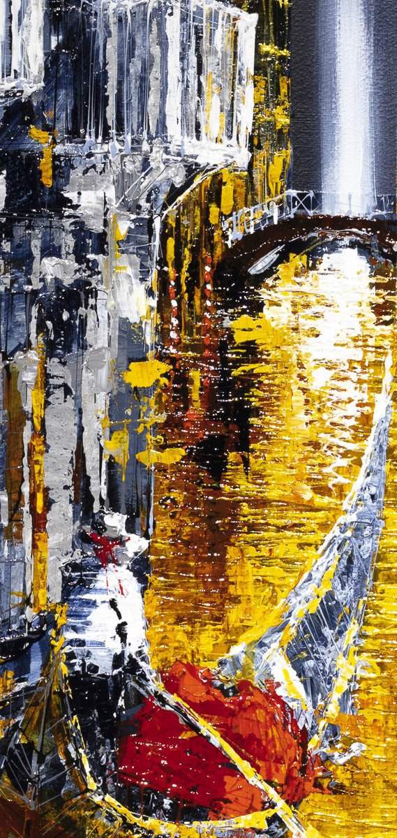 The Lonely Gondolier - Original - SOLD by artist Simon Wright - Wyecliffe Galleries