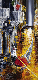 The Lonely Gondolier - Original - SOLD by artist Simon Wright - Wyecliffe Galleries