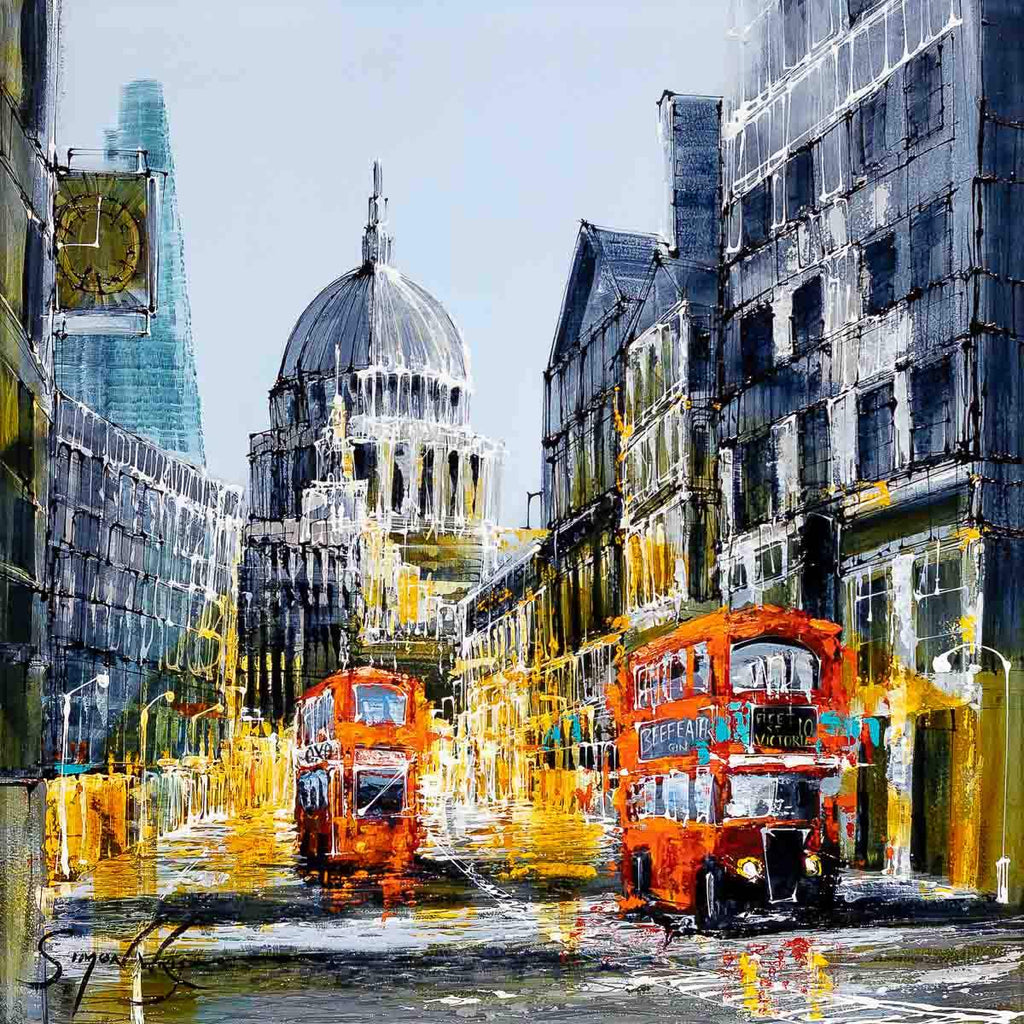 Touring Through the City - Original - SOLD by artist Simon Wright - Wyecliffe Galleries