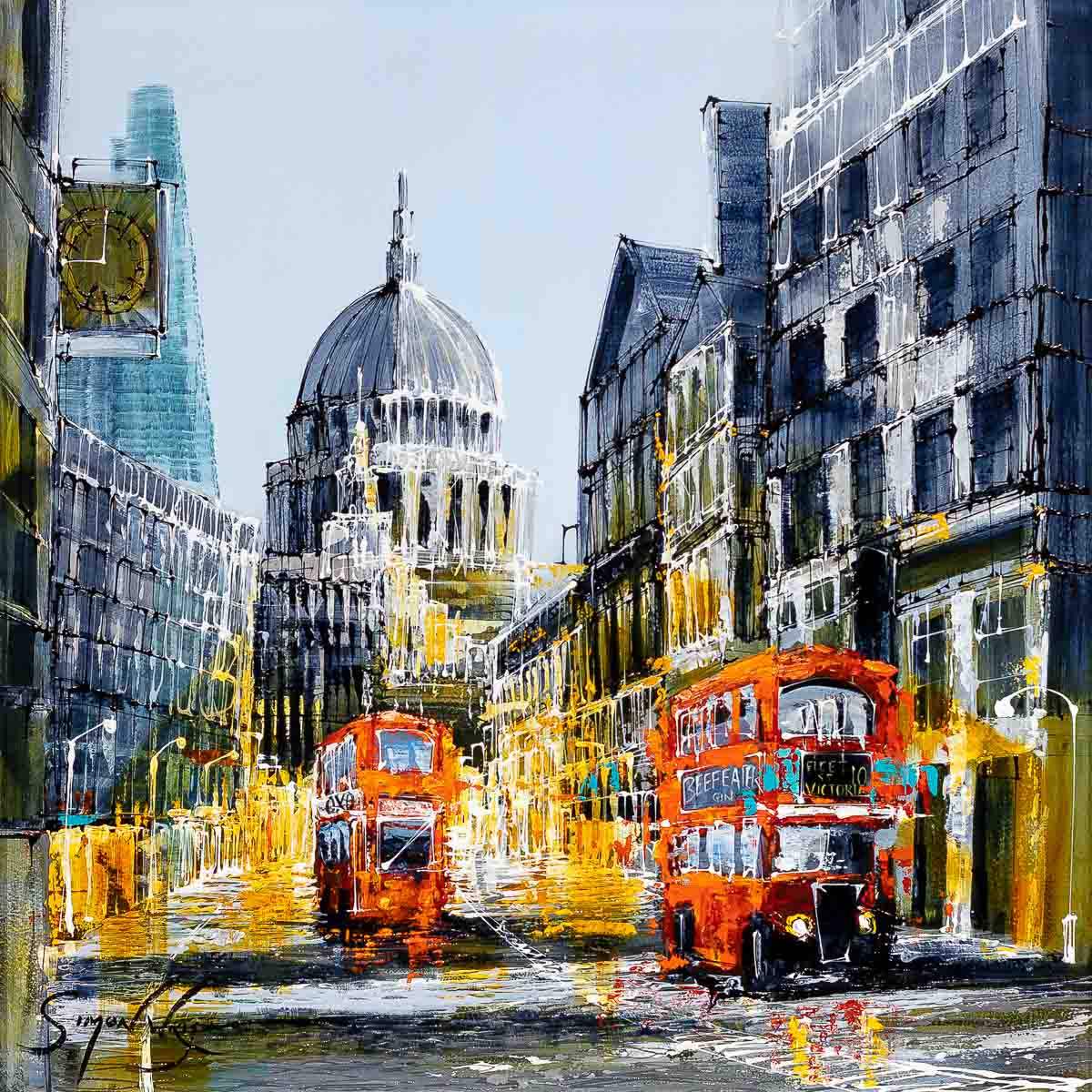 Touring Through the City - Original - SOLD by artist Simon Wright - Wyecliffe Galleries