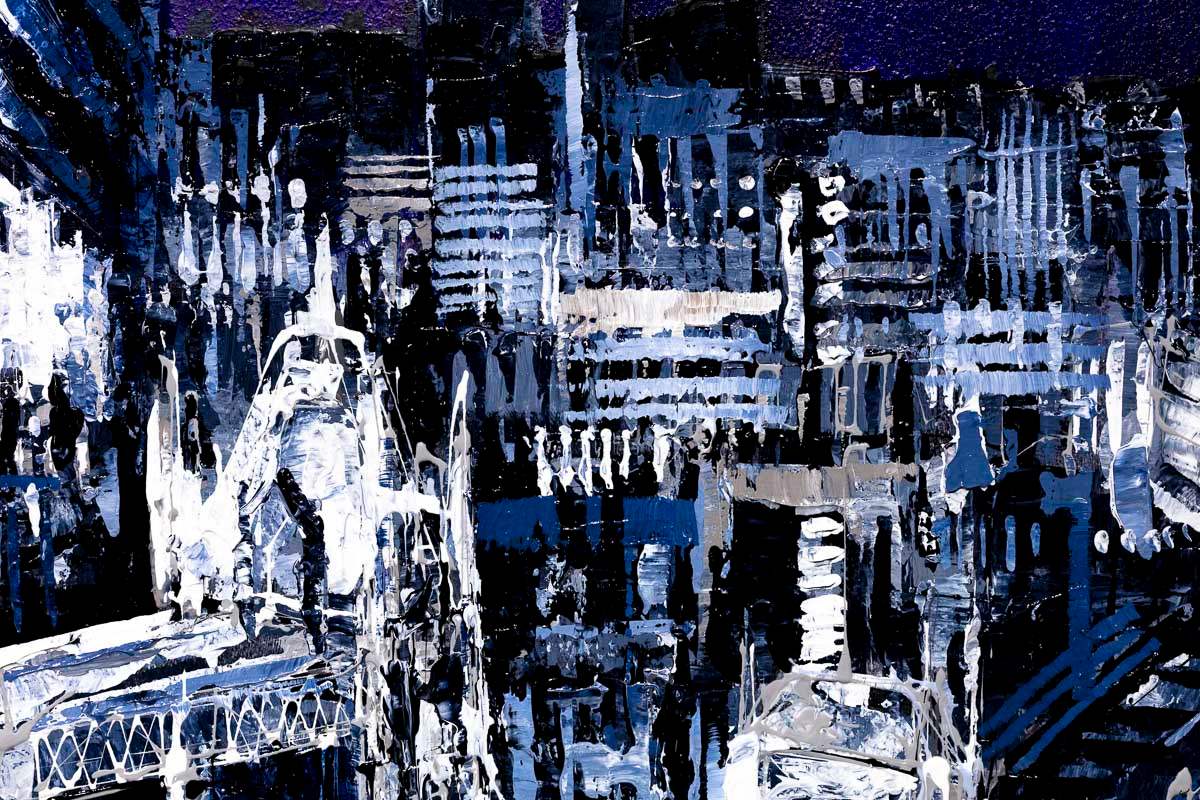 Twilight Skyline - Original - SOLD by artist Simon Wright - Wyecliffe Galleries