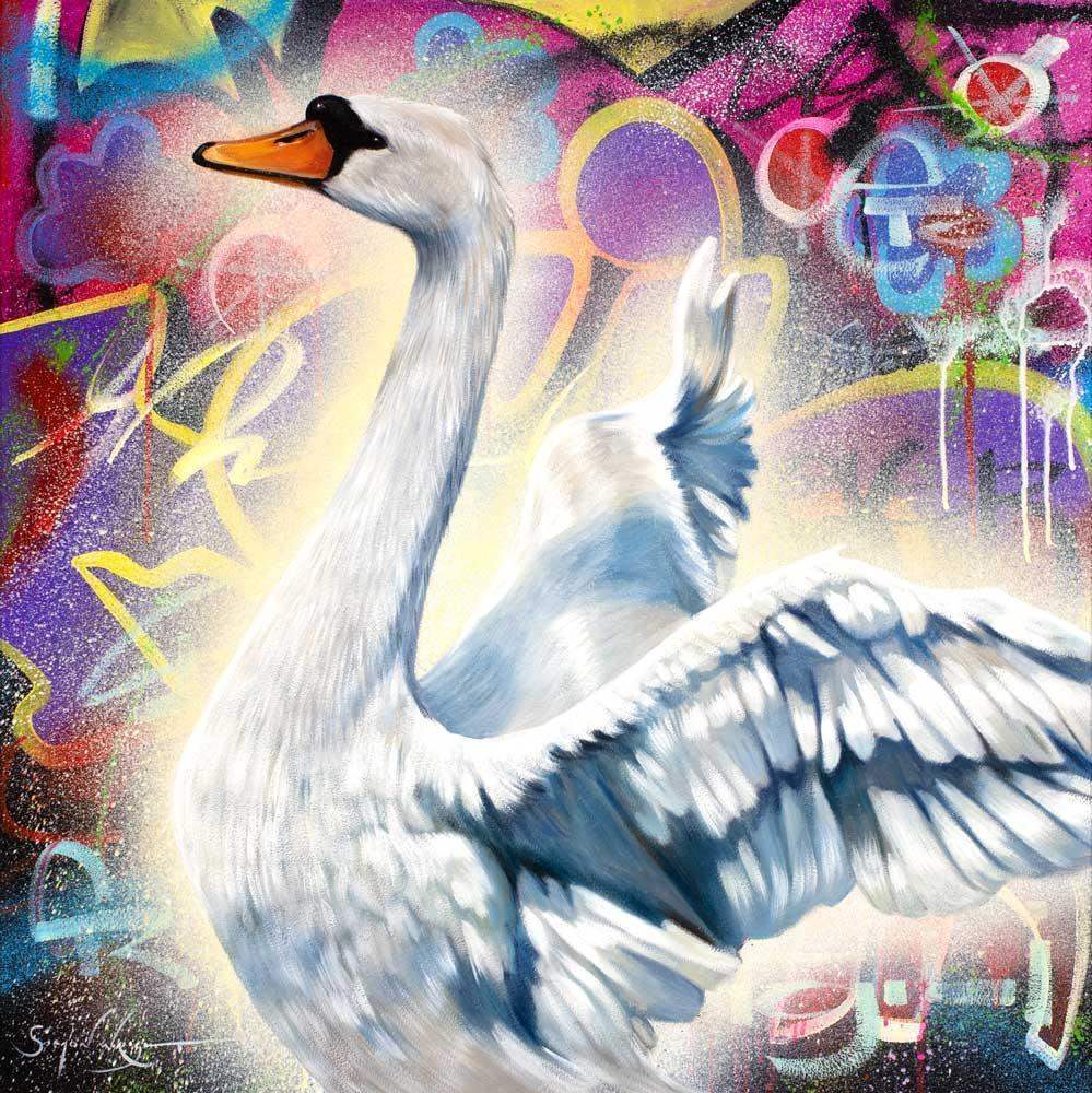 Urban Angel - Original - SOLD by artist Simon Wright - Wyecliffe Galleries