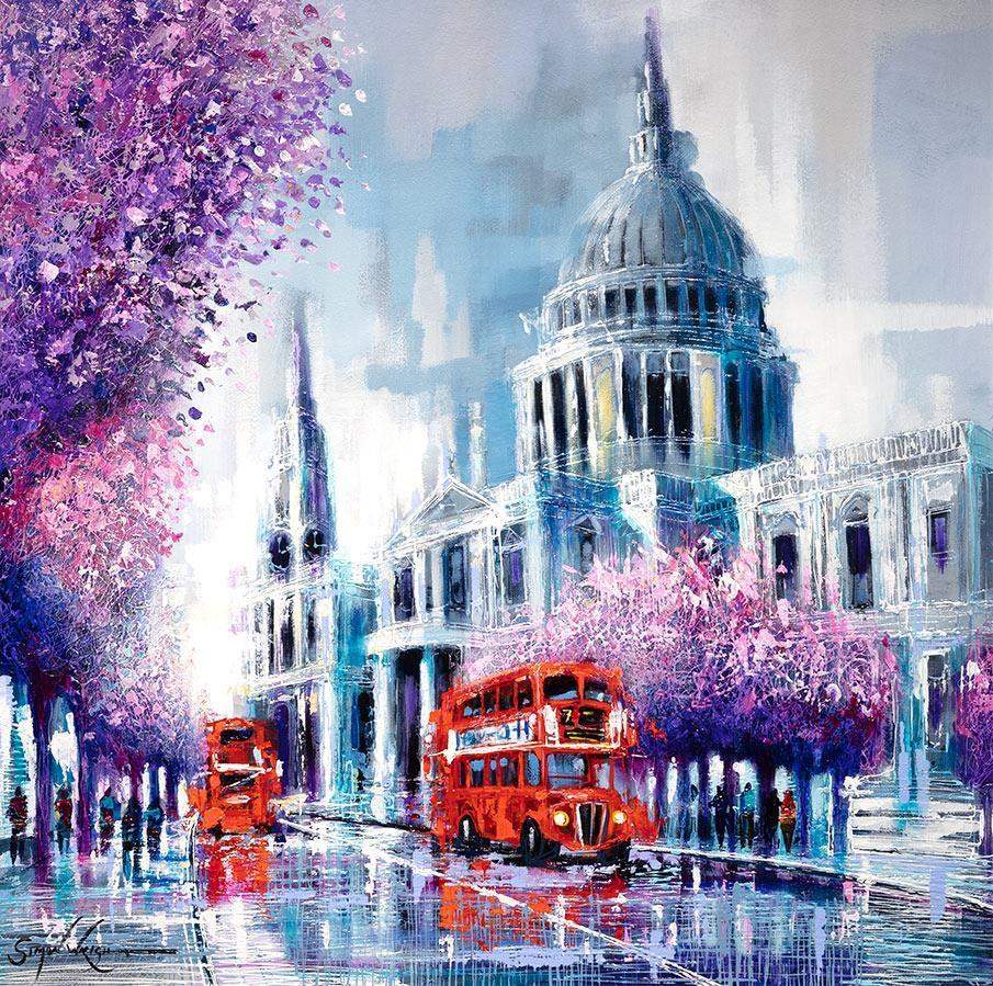 View of St Pauls - Original - SOLD by artist Simon Wright - Wyecliffe Galleries