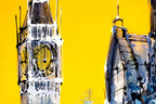 Views of Big Ben - Original - SOLD by artist Simon Wright - Wyecliffe Galleries
