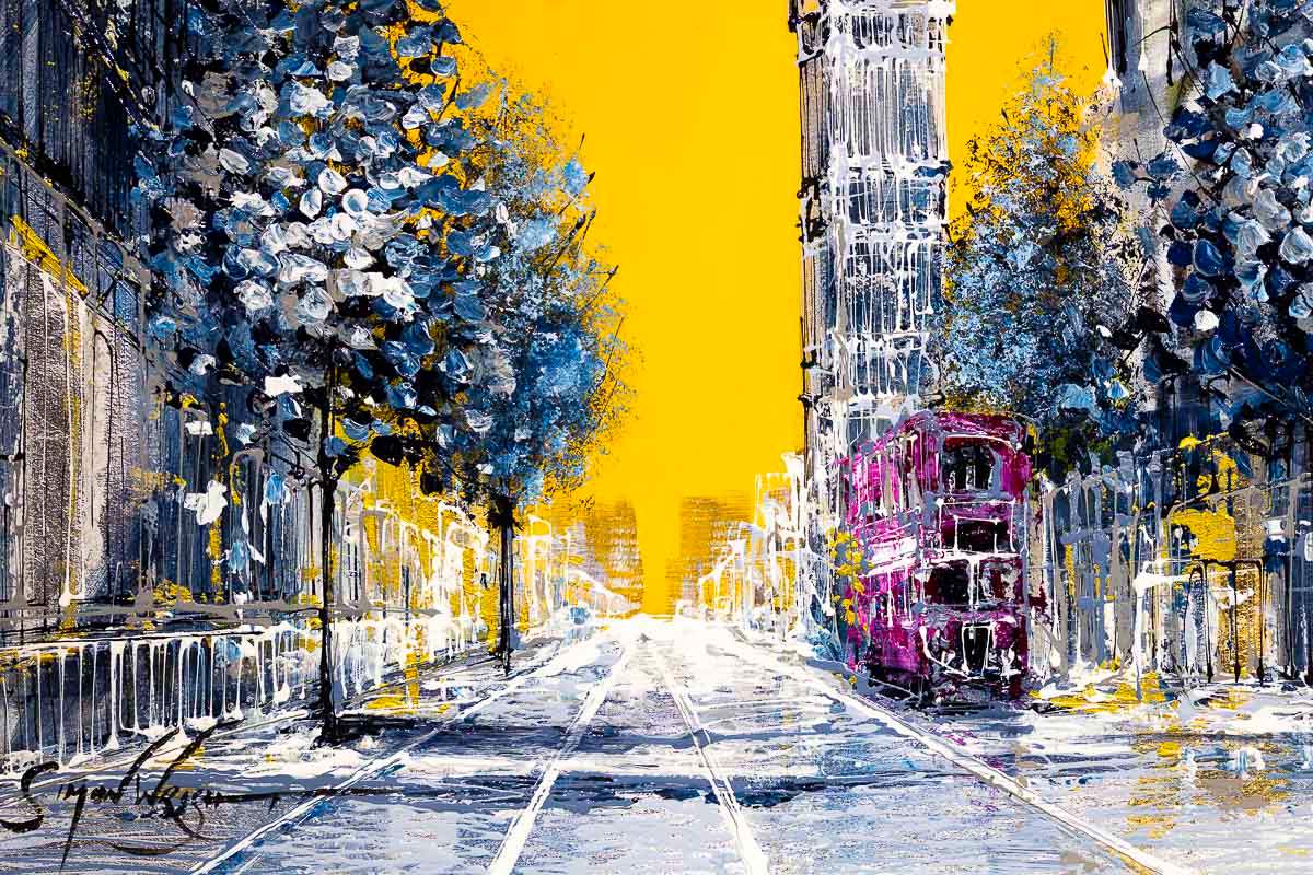 Views of Big Ben - Original - SOLD by artist Simon Wright - Wyecliffe Galleries
