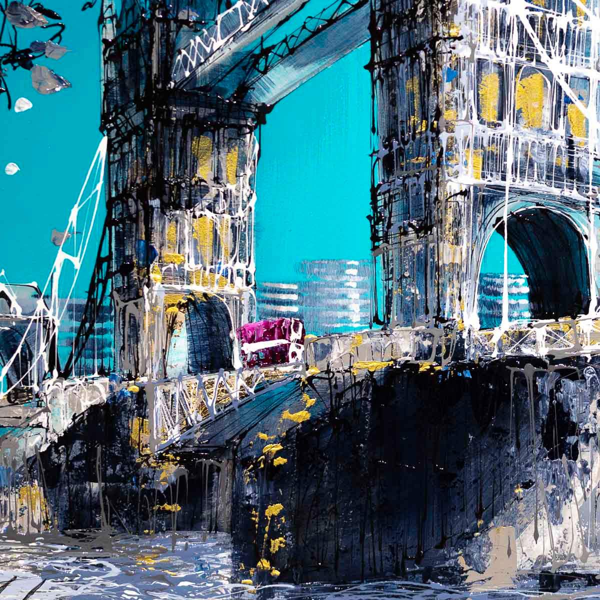 Views over Tower Bridge - Original - SOLD by artist Simon Wright - Wyecliffe Galleries