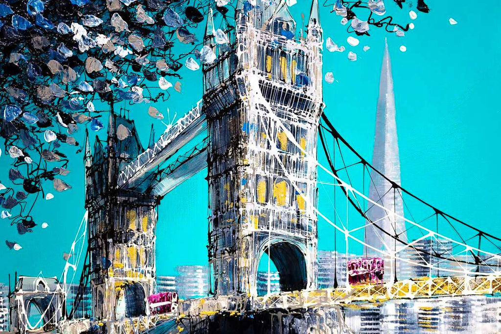 Views over Tower Bridge - Original - SOLD by artist Simon Wright - Wyecliffe Galleries