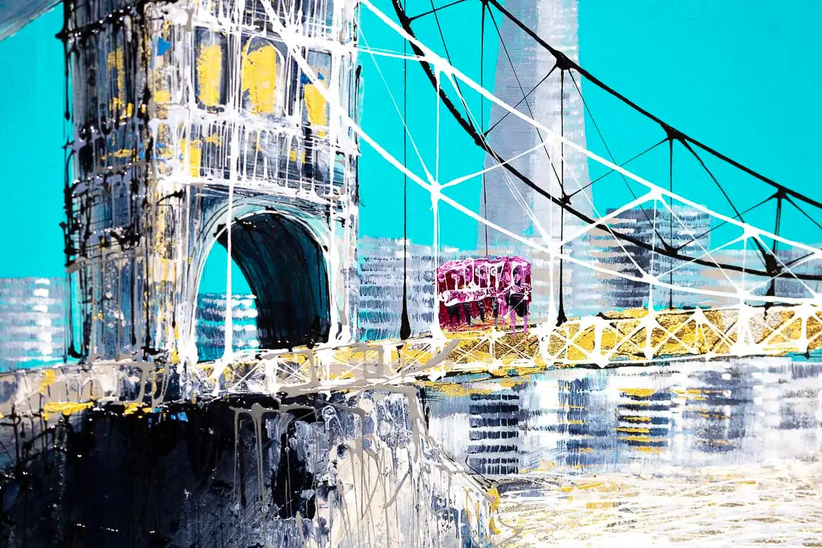 Views over Tower Bridge - Original - SOLD by artist Simon Wright - Wyecliffe Galleries