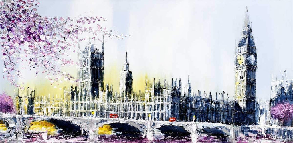 Westminster Bridge - Original - SOLD by artist Simon Wright - Wyecliffe Galleries