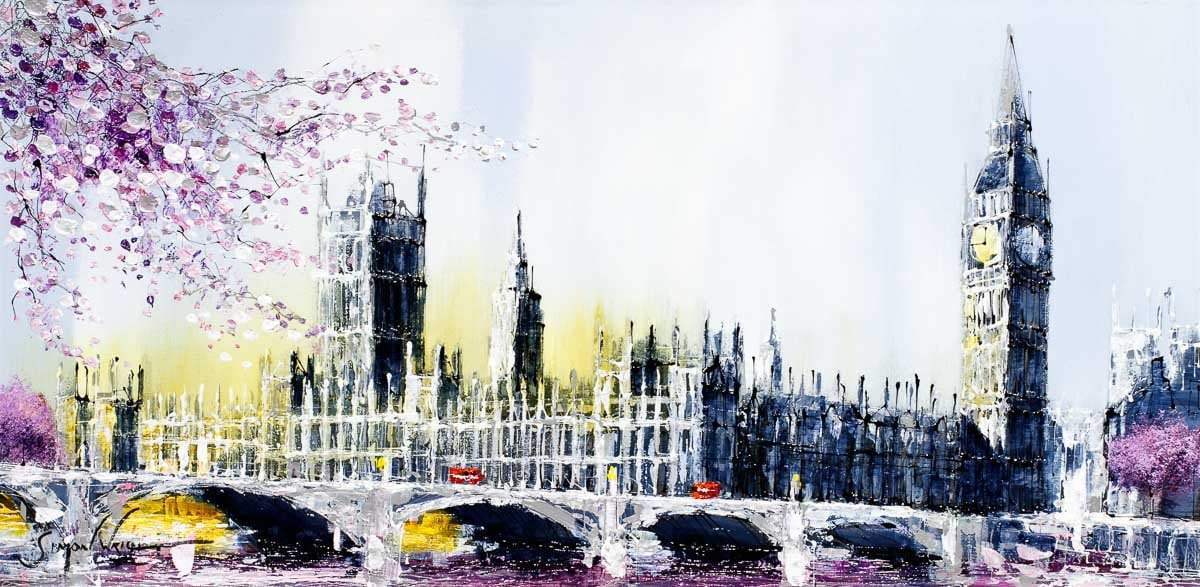 Westminster Bridge - Original - SOLD by artist Simon Wright - Wyecliffe Galleries