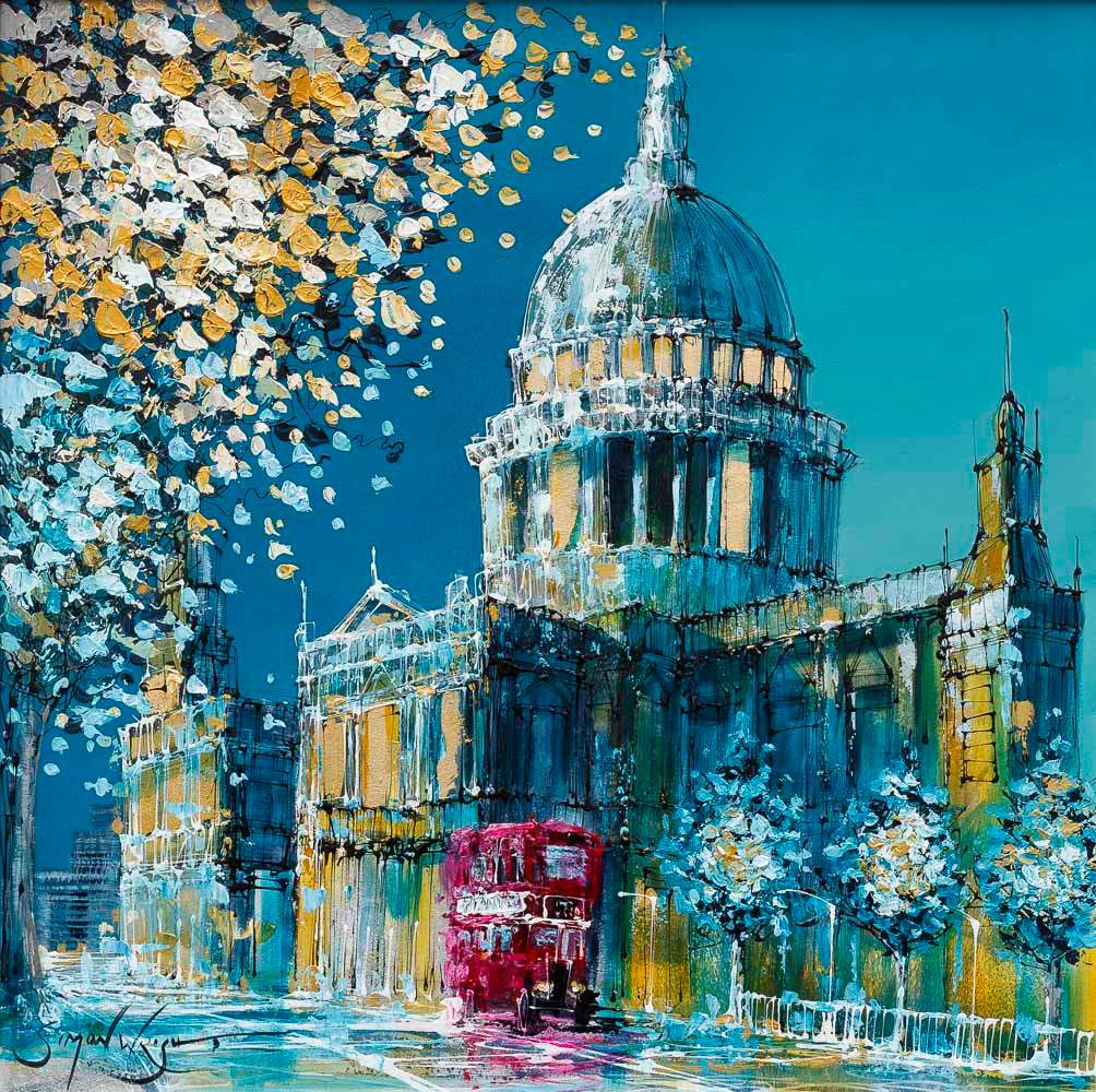 Winter At St Paul's - Original - SOLD by artist Simon Wright - Wyecliffe Galleries