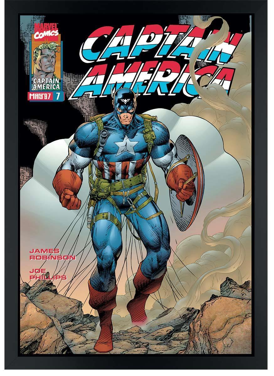 Captain America #7 Stan Lee Official Marvel Black Tray Frame